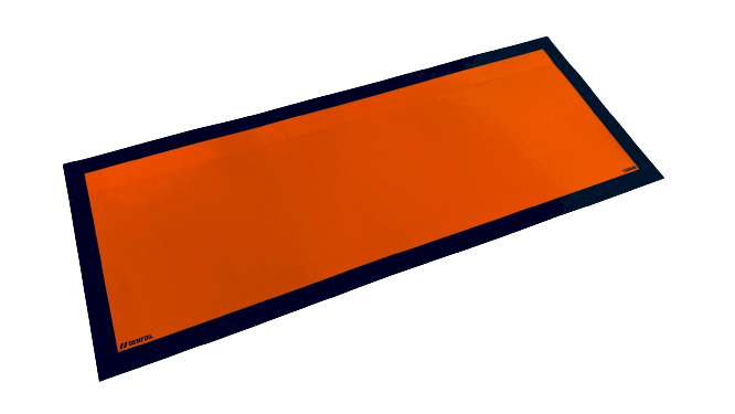 Orange fareskilt i vinyl - 12 × 30 cm