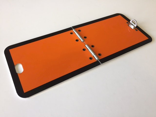 Orange fareskilt - sammenklappelig 12 × 30 cm