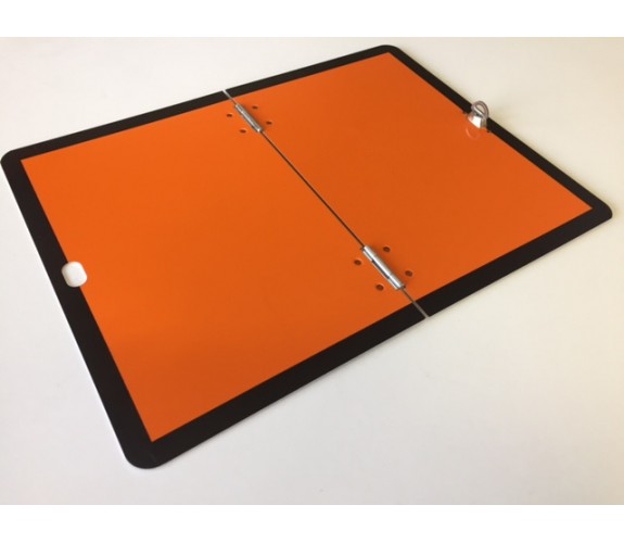 Orange fareskilt - sammenklappelig 30 × 40 cm