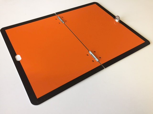 Orange fareskilt - sammenklappelig 30 × 40 cm