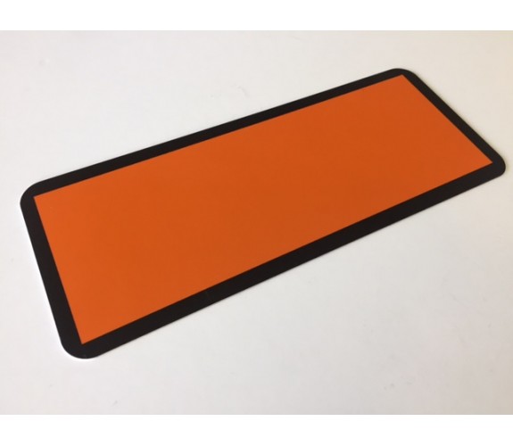 Orange fareskilt - plade 12 x 30 cm