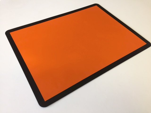 Orange fareskilt - aluplade 30 × 40 cm