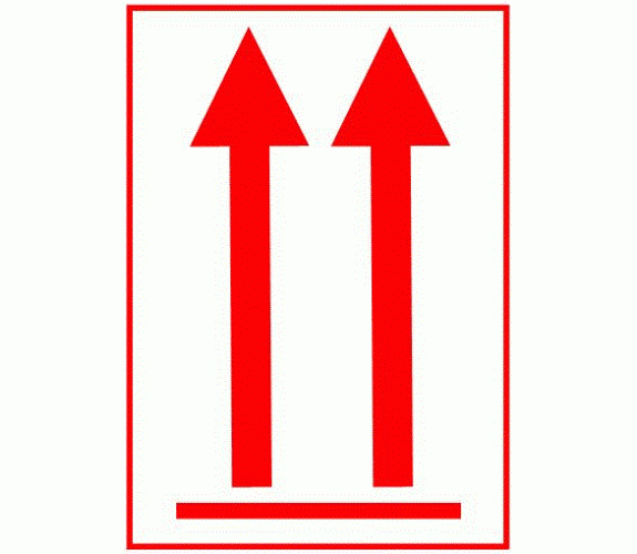 Farligt gods retningspile/etiketter/mærkater til emballager