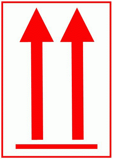 Røde retningspile, retvisningspile, arrows, pile til farligt gods